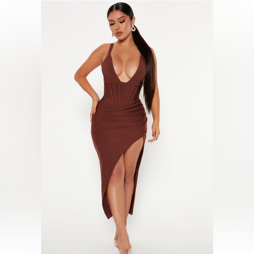 Fashion Nova Brown Bandage dress